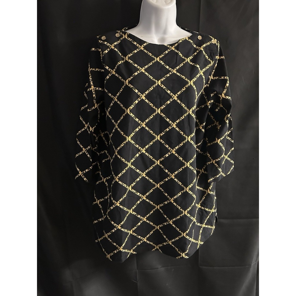 New Large Jessica London Gold/Black Top #1571*10